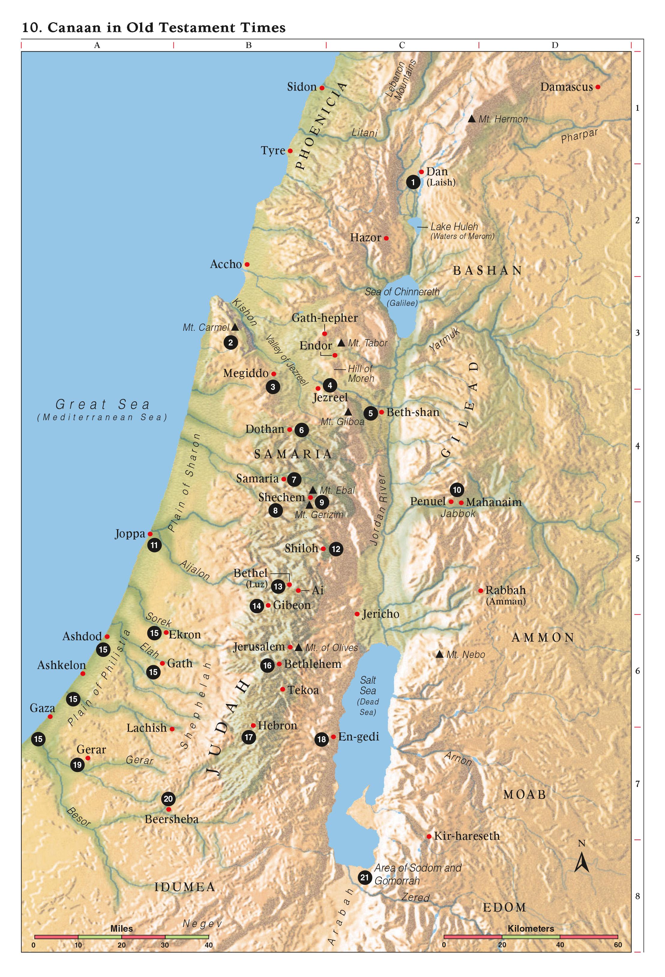 Stara Zaveza Map Zemljevid Stare Zaveze Izrael